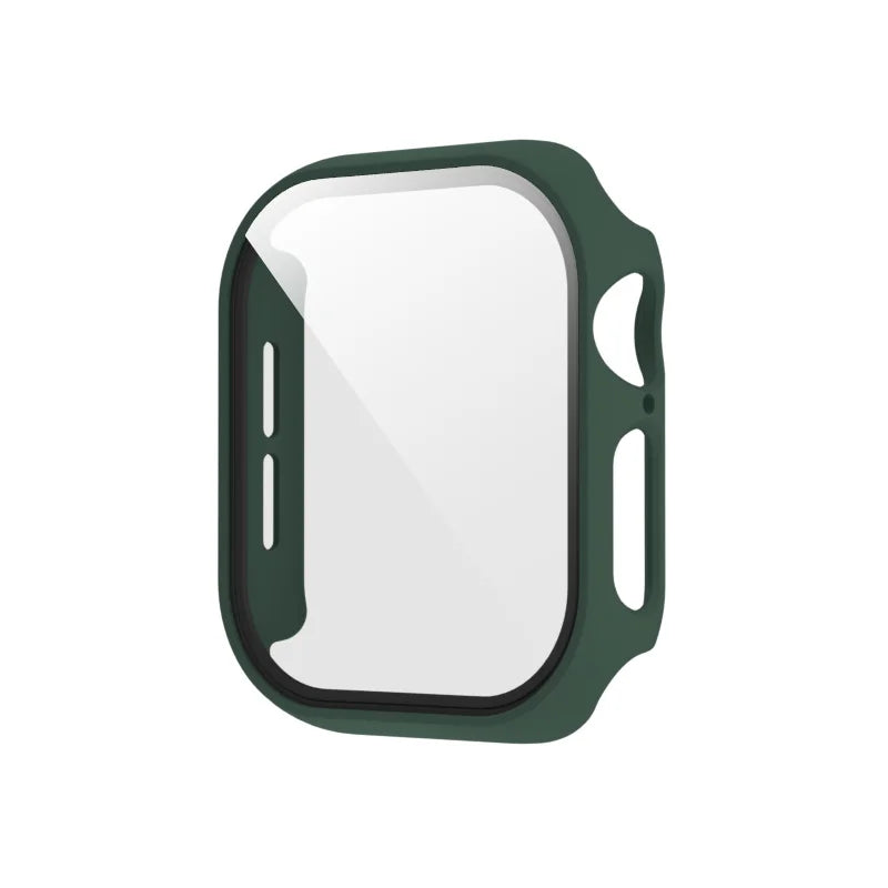 PC Bumper Case with Tempered Glass Screen Protector for Apple Watch 38–49mm Series, SE & Ultra in Black, Clear & More