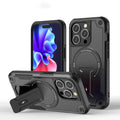 Hard Phone Case with Magnetic Back and Built-In Kickstand for iPhone 14, 15, 16 & 17 Series incl. iPhone Air - Wireless 