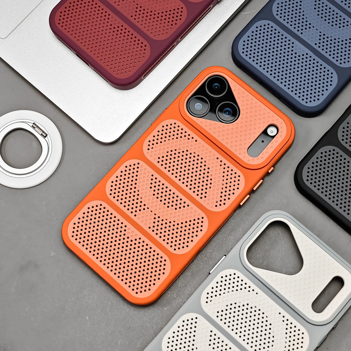 Vented Perforated Bumper Phone Case for iPhone 18 Pro, 17, 16, 15 & 14 Series - Hollow Heat-Vent Design, 5 Colours