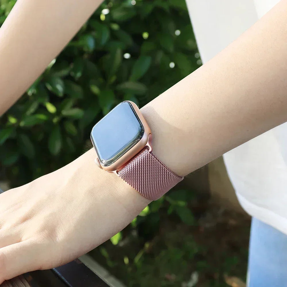 Graphite Grey Stainless Steel Mesh Watch Strap with Magnetic Clasp for Apple Watch 38/40/41mm & 42/44/45/49mm - Metal Ba