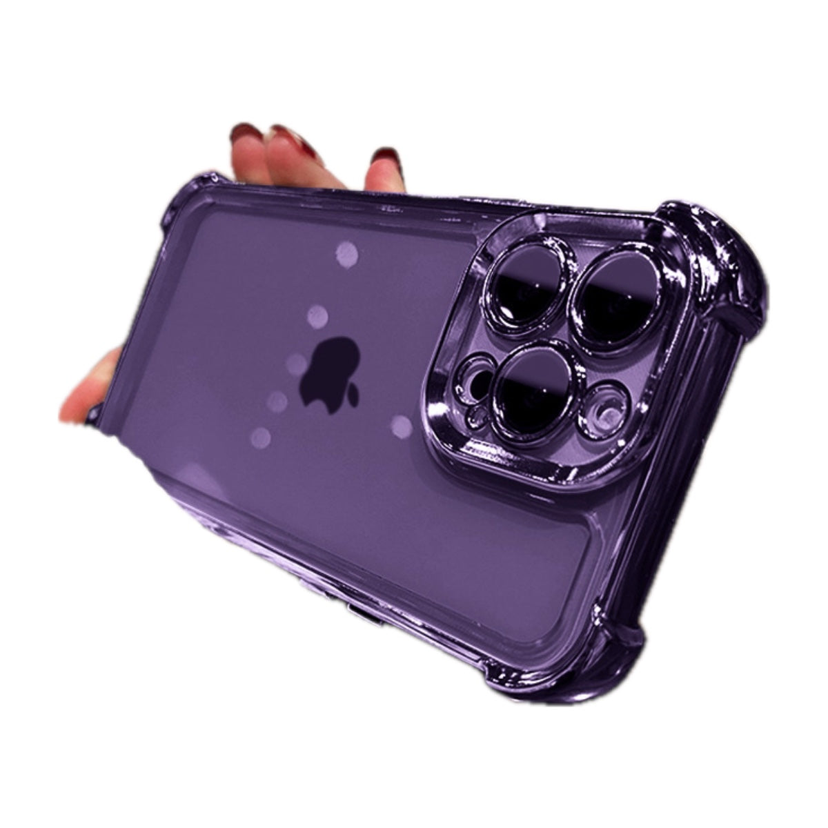 Clear Plated Phone Case with Reinforced Corners for Selected iPhone 14 to 18 Pro Max Models, Hard Acrylic Shockproof Cov