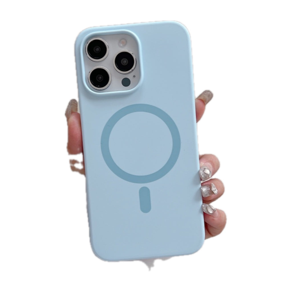 Bright Colour Liquid Silicone Phone Case with Magnetic Back for iPhone 14, 15 & 16 Models - Soft Matte Cover for Wireles