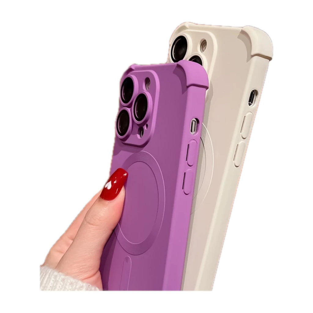 Liquid Silicone Magnetic Phone Case for iPhone 14, 15, 16 & 17 Series - Soft Shockproof Wireless Charging Cover in Seven