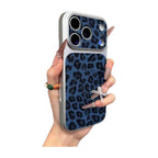 Leopard Print Artificial Leather Bumper Case for iPhone 18 Pro, 17, 16, 15 & 14 Series with Contrast Camera Frame