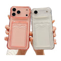 Clear Card Holder Phone Case for Selected iPhone 14 to 18 Pro Max Models, Shockproof Soft Silicone Cover with Back Card 