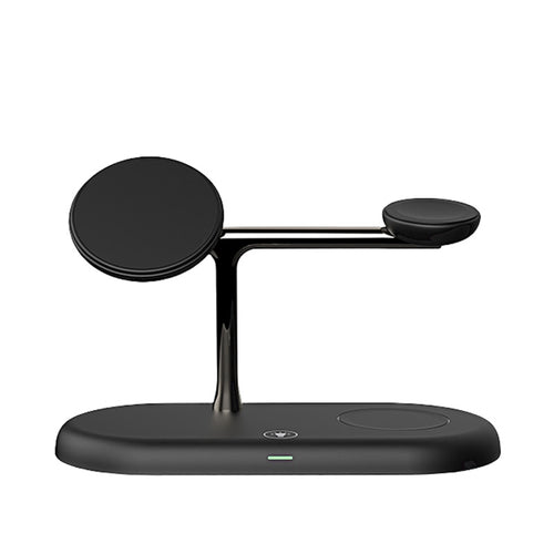 3-in-1 Magnetic Wireless Charging Stand for iPhone, Apple Watch & AirPods with LED Charging Indicator and Cable