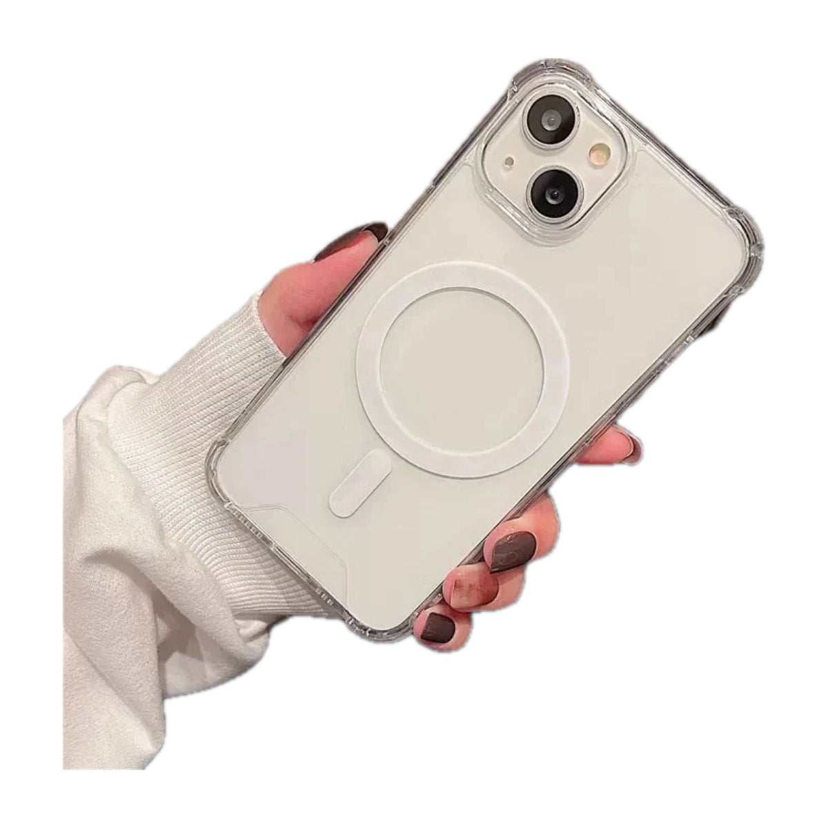 Clear Magnetic Phone Case for iPhone 18 Pro Max, 18 Pro, Air, 17, 16, 15 & 14 Series with Acrylic Back and Bumper Edges